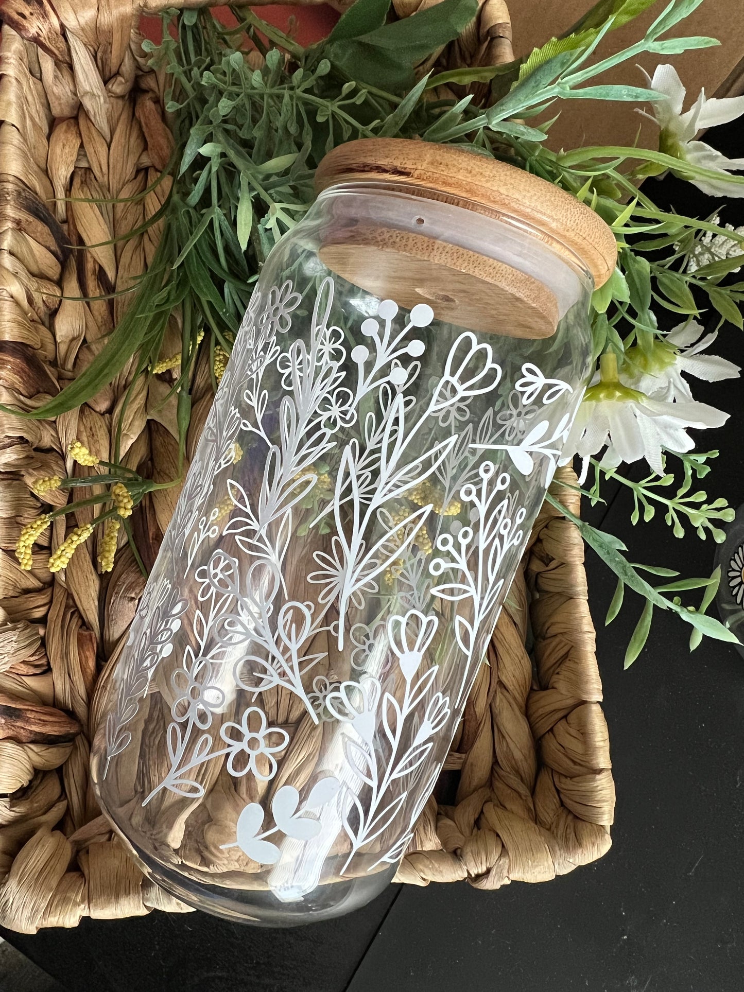 Wildflower, Glass can